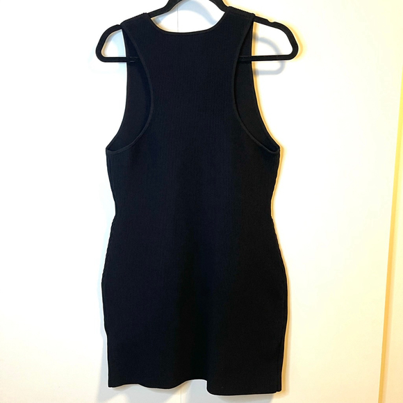 Babaton Sculpt Knit Racer Mini Dress Black Bodycon Compressive Large - Picture 7 of 10